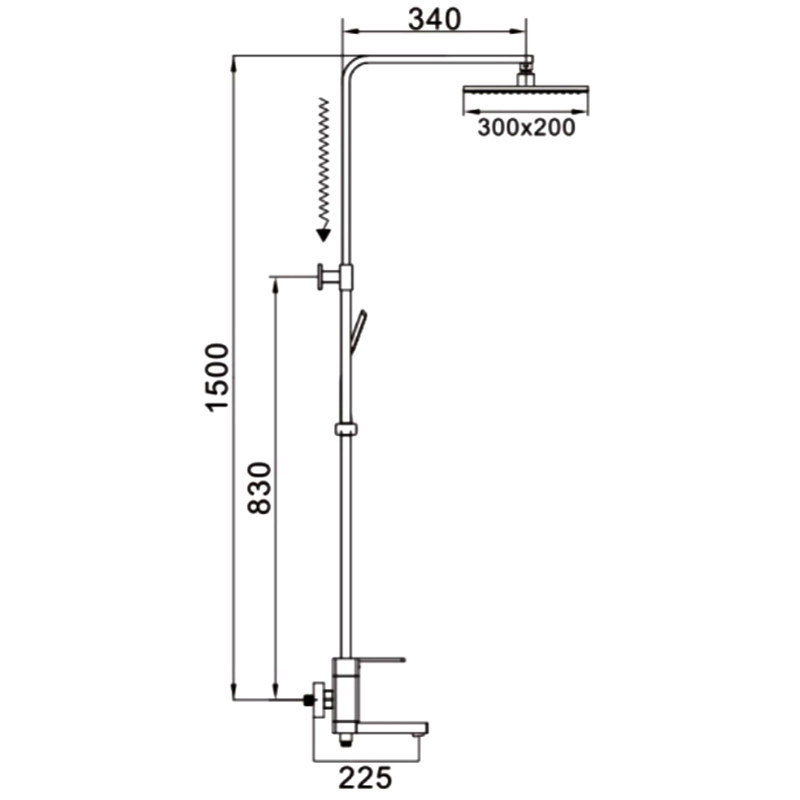 Душевая стойка со смесителем хром Rose R2636