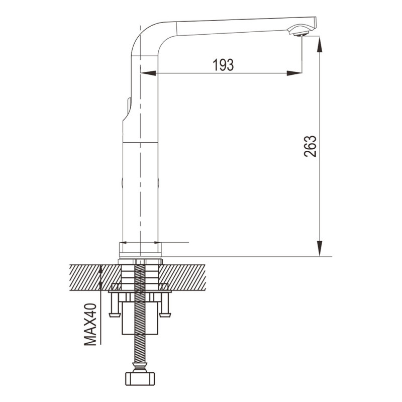 Смеситель для кухни белый/хром Rose R2713F