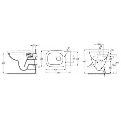 Чаша Roca Debba подвесная rimless 34699L00Y