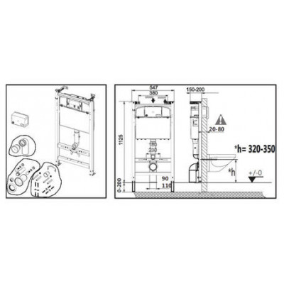 ПЭК Roca Dama Senso Pack 893104680 подвесной унитаз + инсталляция + Slim сиденье