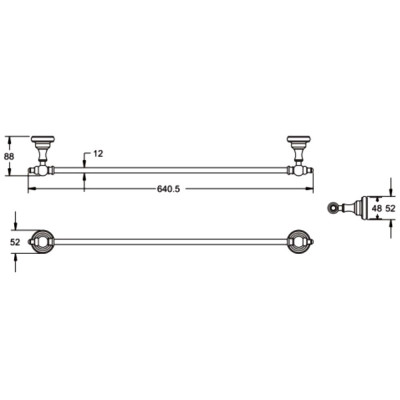 Держатель полотенец хром Rose RG1117