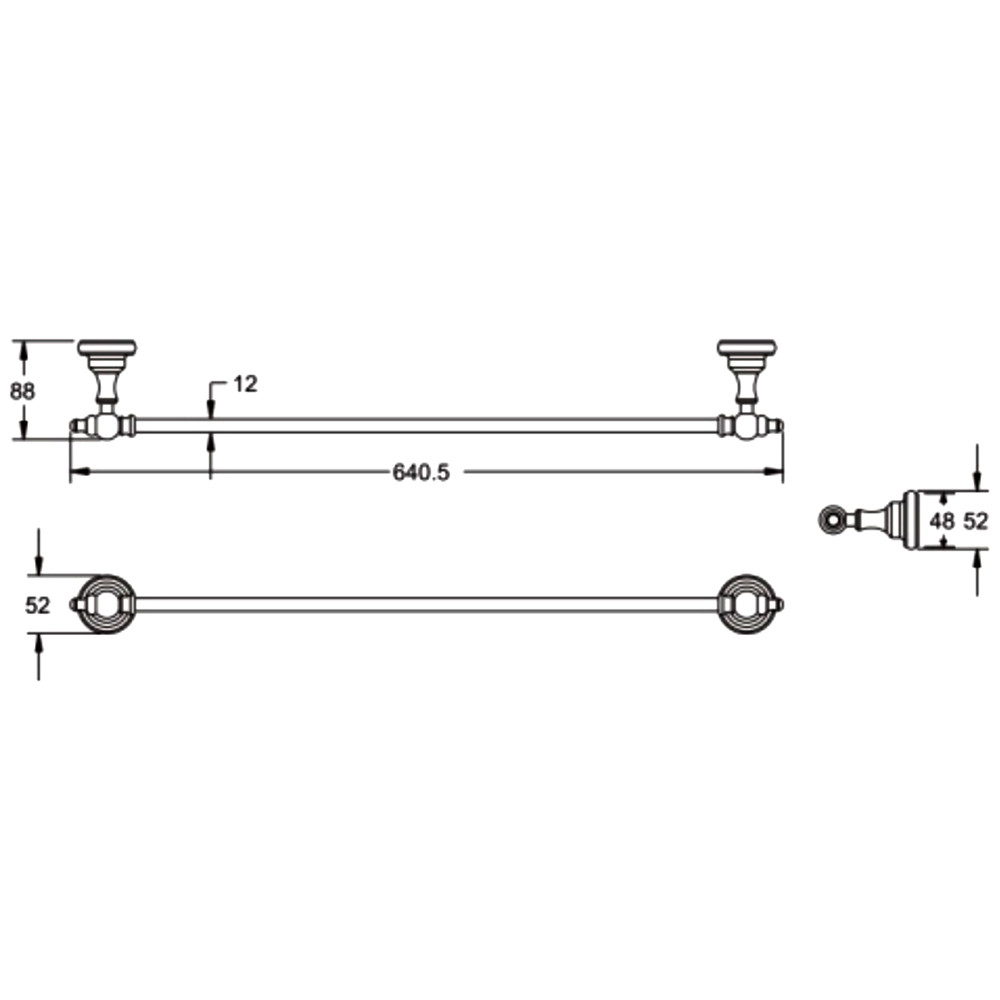 Держатель полотенец хром Rose RG1117