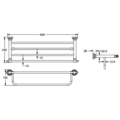 Металлическая полка хром Rose RG1108