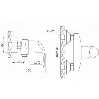 Смеситель для душа хром Ganzer Engelbart GZ 03052