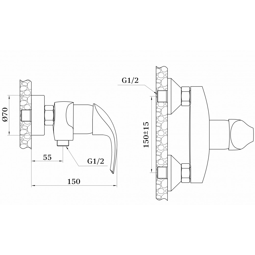 Смеситель для душа хром Ganzer Engelbart GZ 03052