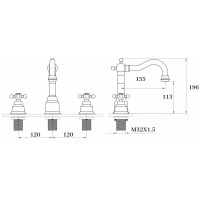Смеситель для раковины бронза Ganzer Konstantin GZ 09014D