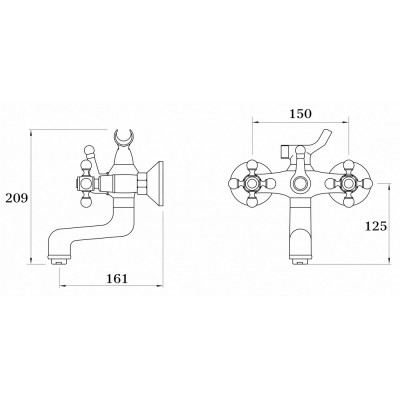 Смеситель для ванны хром Ganzer Konstantin GZ 09031