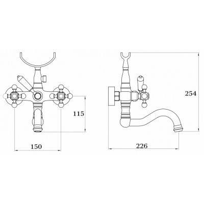 Смеситель для ванны бронза Ganzer Konstantin GZ 09035D