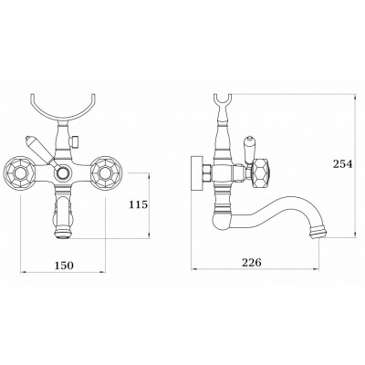Смеситель для ванны хром Ganzer Konstantin GZ 09036
