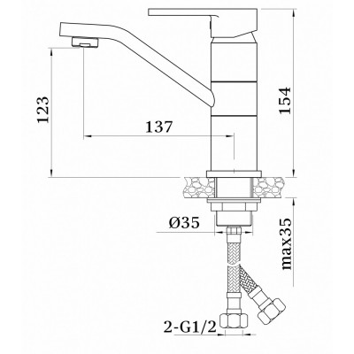 Смеситель для раковины хром Ganzer Stefan GZ 12013