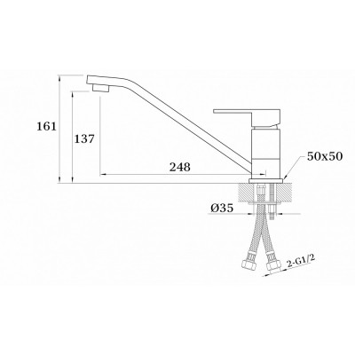 Смеситель для кухни хром Ganzer Stefan GZ 12021