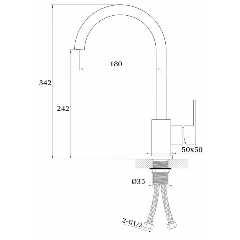 Смеситель для кухни хром Ganzer Stefan GZ 12022