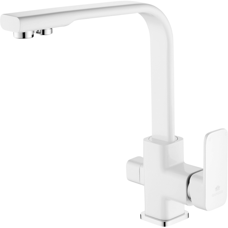 Смеситель для кухни белый Ganzer Stefan GZ 12025F