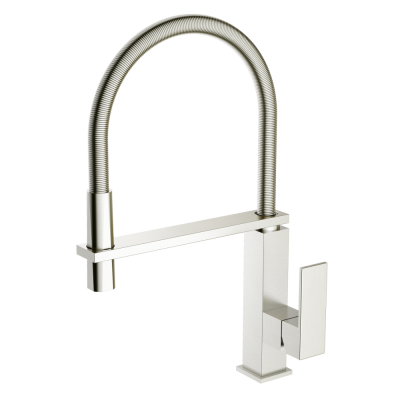 Смеситель для кухни с гибким изливом матовый хром Ganzer Rein GZ 16037G