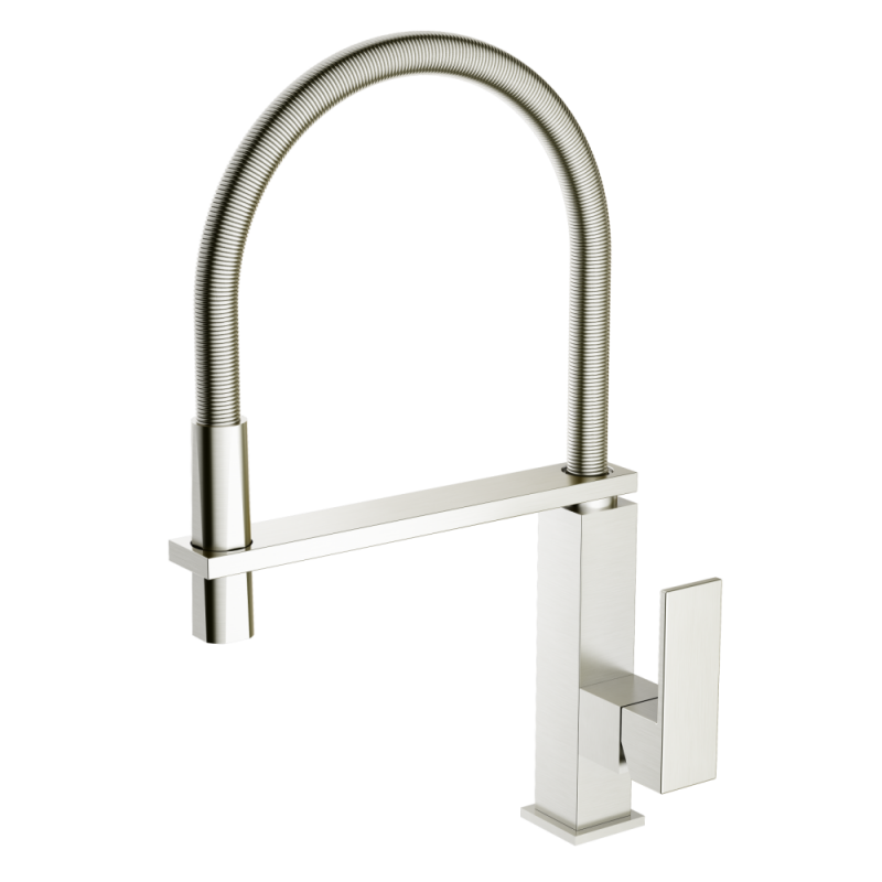 Смеситель для кухни с гибким изливом матовый хром Ganzer Rein GZ 16037G
