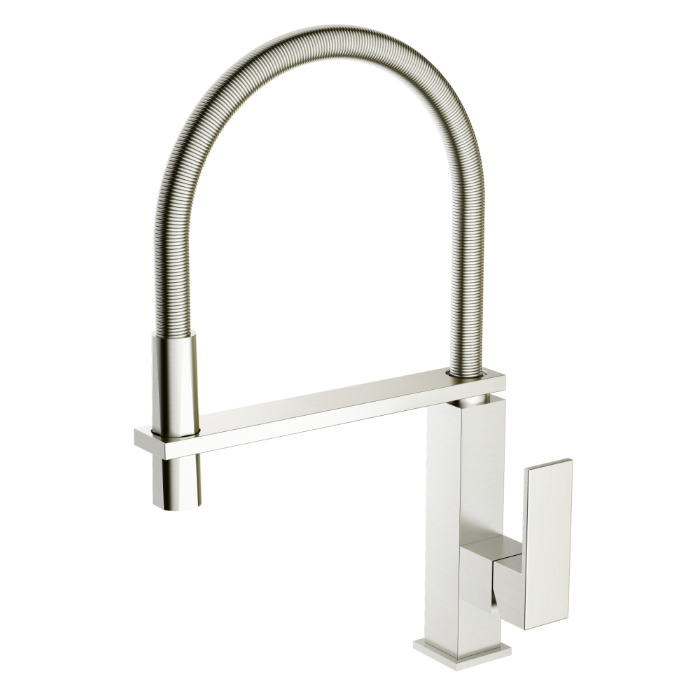 Смеситель для кухни с гибким изливом матовый хром Ganzer Rein GZ 16037G