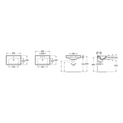 Раковина Roca Carmen 80х50 3270A0000