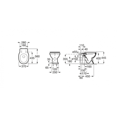 Чаша Roca Carmen напольная rimless 3440A9000
