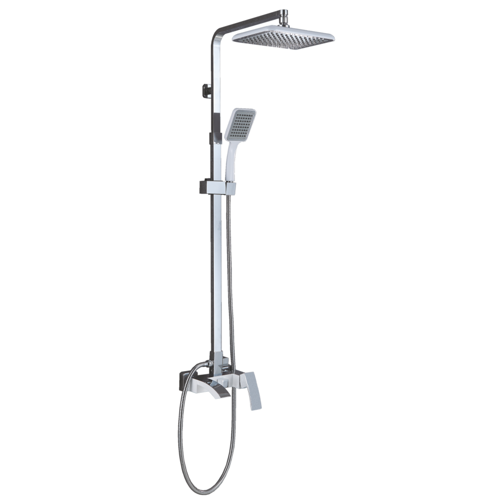 Душевая стойка со смесителем хром/белый Ganzer GZ 44062F