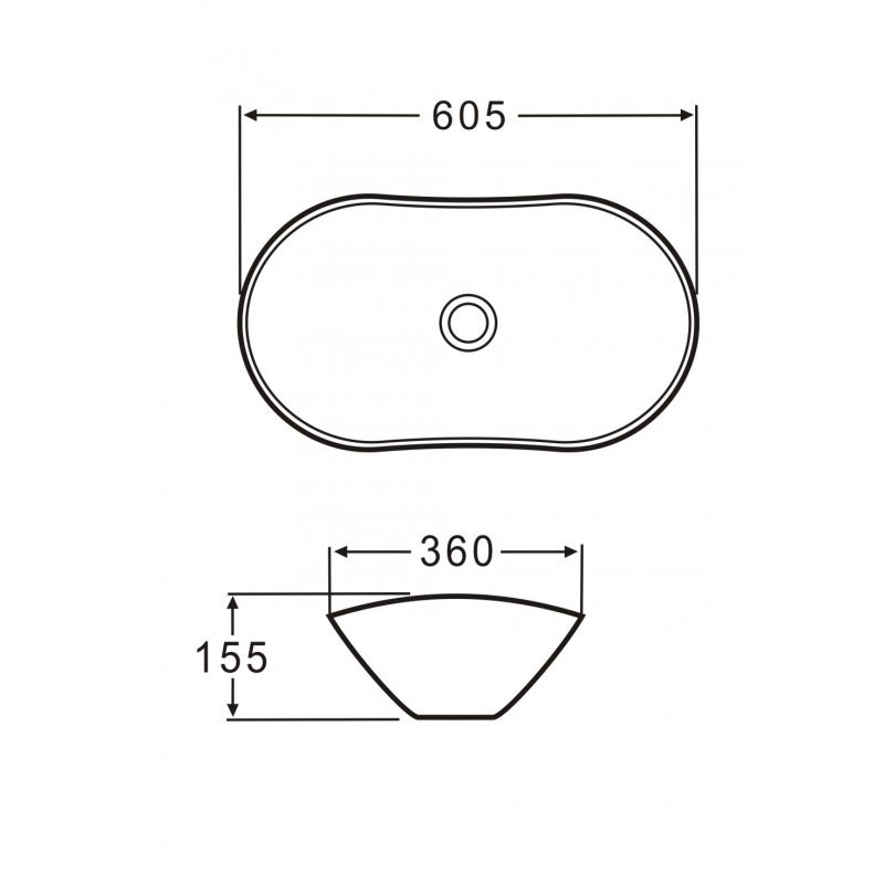 Накладная раковина черная 60.5х36х15.5см Belbagno BB1404-H301