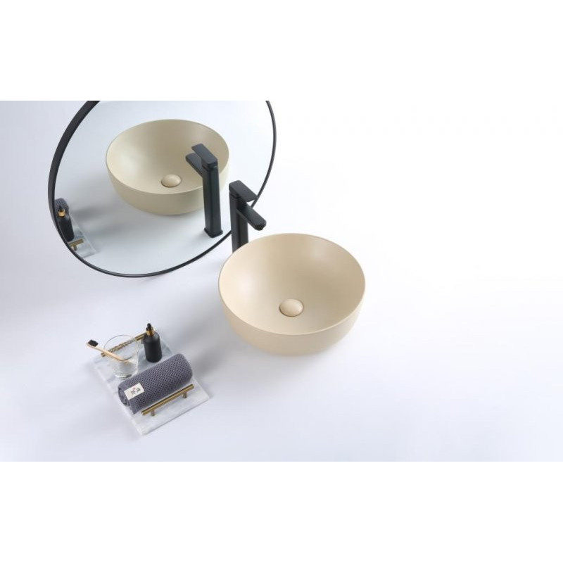 Накладная раковина бежевая 41х41х13см Belbagno BB1315-H316