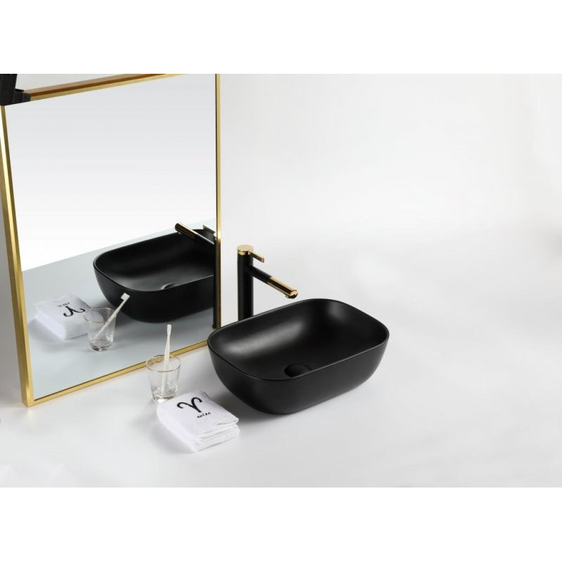 Накладная раковина чёрная 50х40х14см Belbagno BB1302-H301