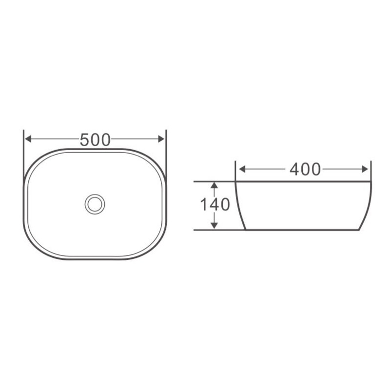 Накладная раковина чёрная 50х40х14см Belbagno BB1302-H301
