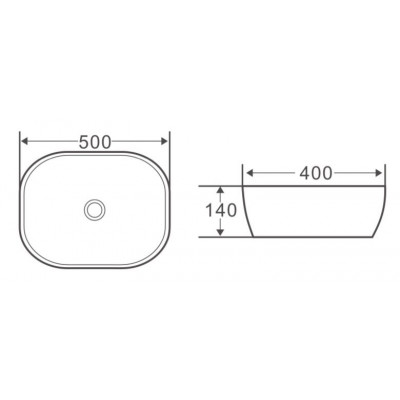 Накладная раковина серая 50х40х14см Belbagno BB1302-H311
