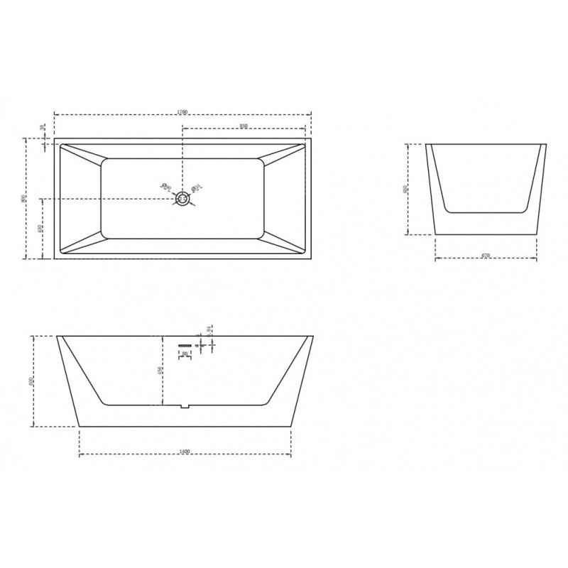 Акриловая отдельностоящая ванна ABBER AB9224-1.7