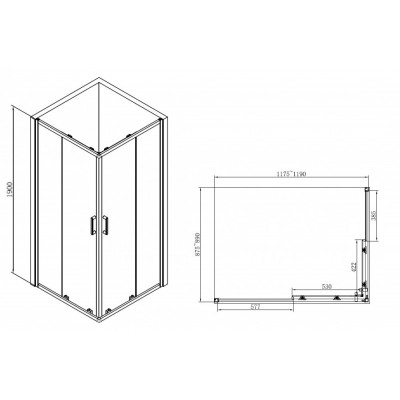 Душевой уголок 120x90х190см Abber AG02129