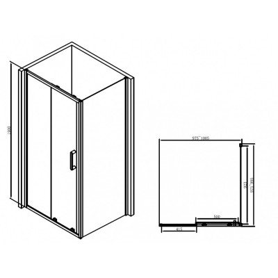 Душевой уголок 100x100х190см Abber AG30100B-S100B