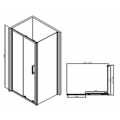 Душевой уголок 110x90х190см Abber AG30110B-S90B
