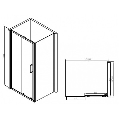 Душевой уголок 120x100 ABBER Schwarzer Diamant AG30120B-S100B