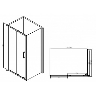 Душевой уголок 140x100х190см Abber AG30140B-S100B