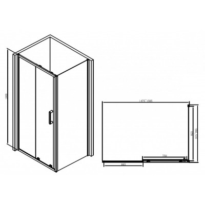 Душевой уголок 150x100х190см Abber AG30150B-S100B