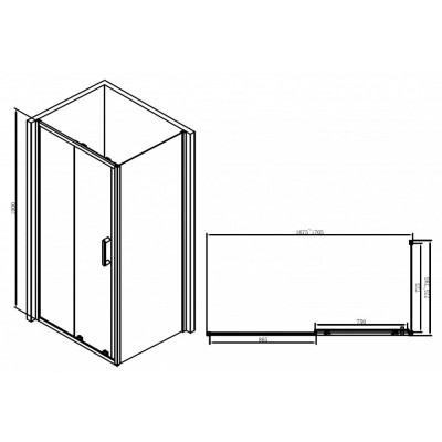 Душевой уголок 170x80х190см Abber AG30170B-S80B