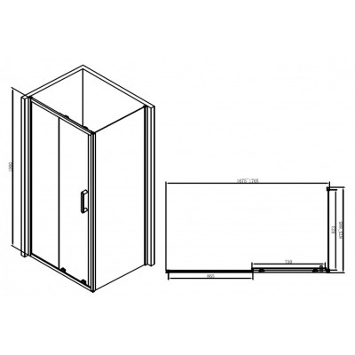 Душевой уголок 170x90х190см Abber AG30170B-S90B