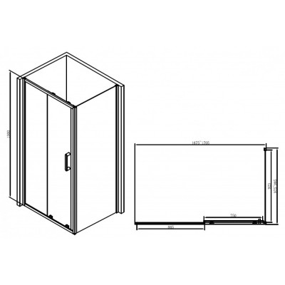 Душевой уголок 170x100х190см Abber AG30170B-S100B