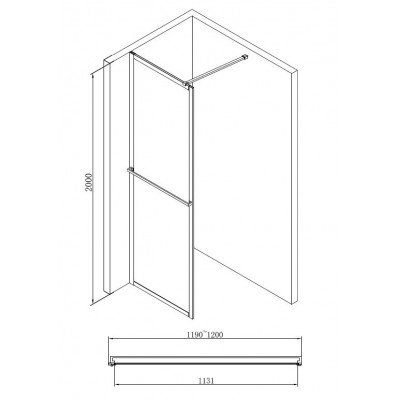 Душевая перегородка 120x200см Abber AG60120B
