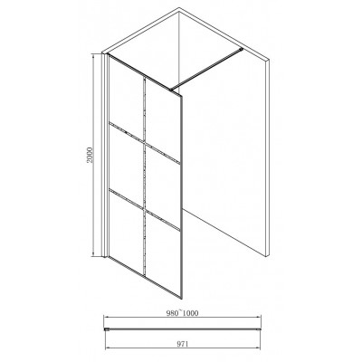 Душевая перегородка 100x200см Abber AG62100B
