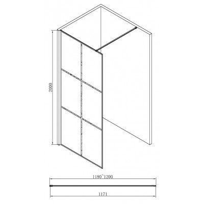 Душевая перегородка 120x200см Abber AG62120B