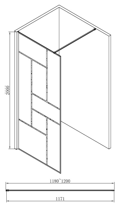 Душевая перегородка 120x200см Abber AG63120B