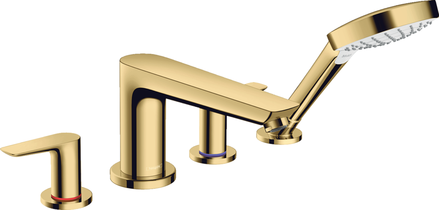 Смеситель на край ванны Hansgrohe Talis E, на 4 отверстия, полированное золото