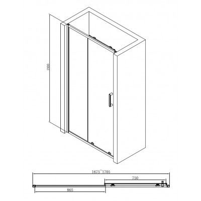 Душевая дверь 170x190см Abber AG30170B