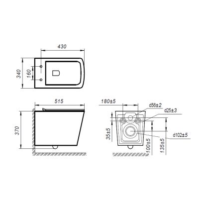 Безободковый подвесной унитаз белый Art&Max AM9310CHR