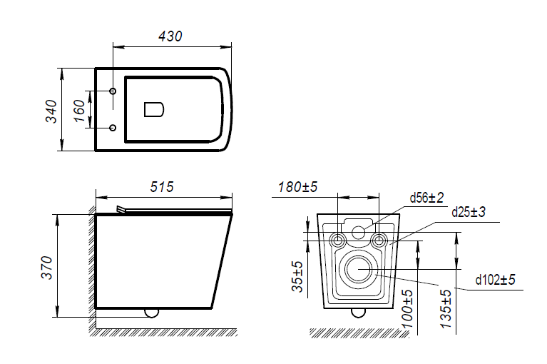 Безободковый подвесной унитаз белый Art&Max AM9310CHR