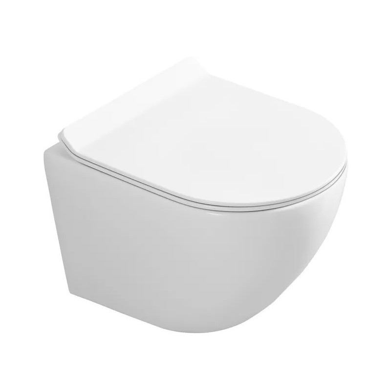 Безободковый подвесной унитаз белый Art&Max AM011CHR