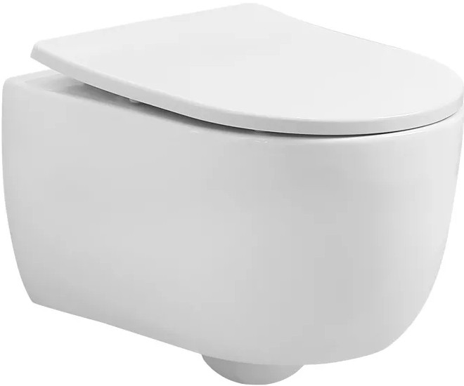 Безободковый подвесной унитаз белый Art&Max AM211CHR