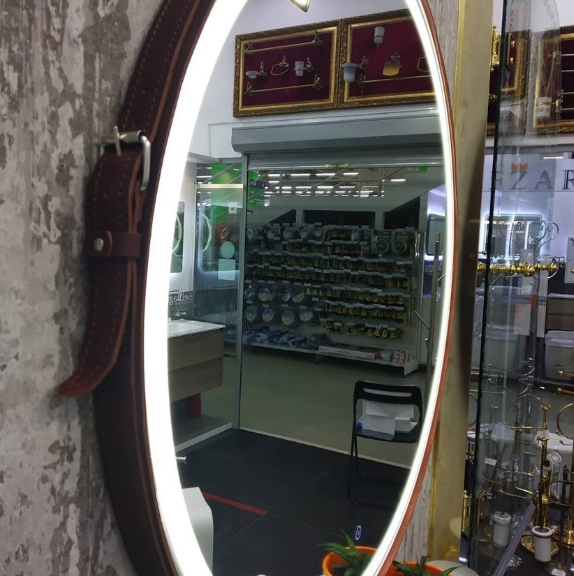 Зеркало с подсветкой коричневое Art&Max AM-Mil-800-DS-F-Brown