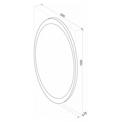 Зеркало с подсветкой Art&Max AM-Ova-600-1050-DS-F-H